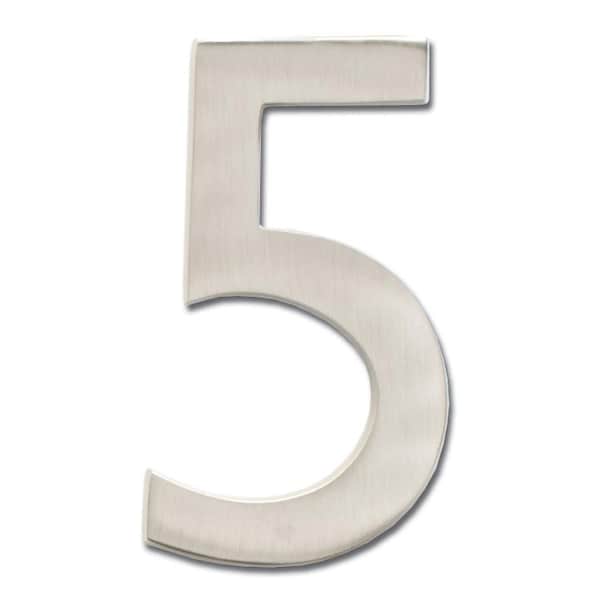 Architectural Mailboxes Brass 5 inch Floating House Number Satin Nickel 5 3585SN-5 - main